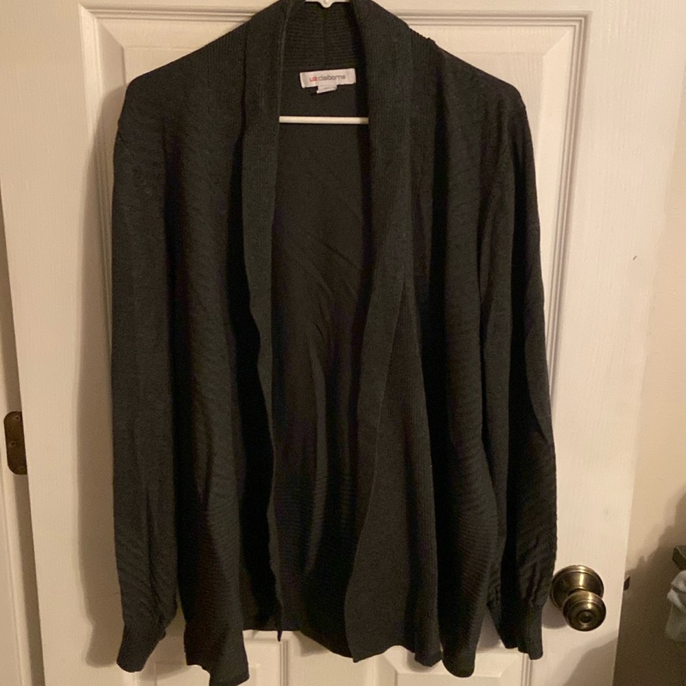 Liz Claiborne charcoal gray cardigan like new never worn